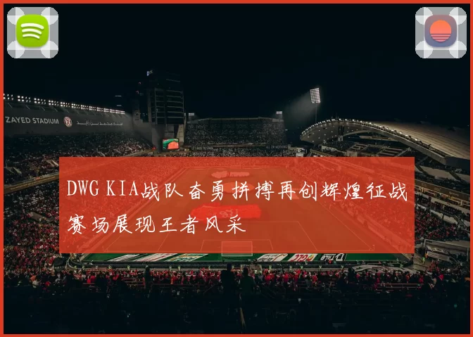 DWG KIA战队奋勇拼搏再创辉煌征战赛场展现王者风采